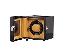 LCHJX Single Watch Winder with Cover Black Winder Box Automatic Single Wooden Black Display Box with 5 Rotation Modes and Quiet Motor Suitable for Ladies and Men's Wrist