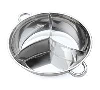 LCHJX Stainless Steel Hot Pot Three Divided Cookware Induction Little Sheep Pot Hot Pot Ruled Compatible Cooking Tools Winter Party(38cm)