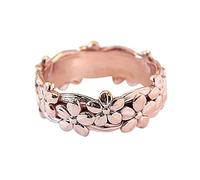 LCHJX Women Flower Rings Promise Wedding Engagement Cubic Zirconia Stacking Rings Fashion Vintage Boho Finger Rings Graduation Birthday Gifts