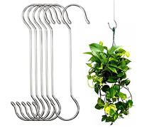 Lchkrep 16 Inch Extra Large Heavy Duty Long Outdoor Plant Hanging S Hooks - for Baskets, Bird Feeders, Wind Chimes, Garden Ornaments,Pergola,Closet,Flower Basket,Indoor Outdoor Uses (6 Pack)…