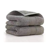 Lchkrep Bathroom Hand Towel Set (35.6 x 76.2 cm) 100% Cotton Super Soft Highly Absorbent Hand Towels for Bath, Hands, Face, Gym and Spa (2 Pack) (Grey)