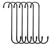 Lchkrep Plant Hooks 6 Pack 10 inch Black,Large Plant Hanger S Hook Garden Hooks for Plants, Hanging Baskets,Flower, Pergola,Garden,Patio,Kitchen,Indoor Outdoor Uses (Black-10inch)
