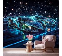 LCHMQ 3D Photo WallpaperScience Fiction Race CarLarge Wall MuralVibrant Starry Skyfor Living Room Bedroom DIY Decoration Art 200 x 140 cm