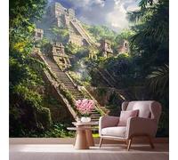 LCHMQ 3D TapeteAncient Historical PyramidFototapeteJungle Fantasy RuinsTapeten Wohnzimmer Modern Wand Design Schlafzimmer 300x210cm