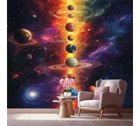 LCHMQ Mural WallpaperCartoon PlanetWallpaper Mural RemovableDreamy Solar SystemPoster Print 3D Effect Decoration for Bedroom 300x210cm