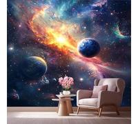 LCHMQ Mural WallpaperColourful UniverseWallpaper Mural RemovableScience Fiction GalaxyPoster Print 3D Effect Decoration for Bedroom 300x210cm