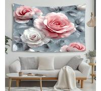 LCHMQ Romantic Roses Tapestry Wall Hanging Classic Floral Tapestry Bedroom Decor Wall Hanging Art Tapestries for Living Room Bedroom Dorm 230x180cm