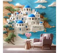 LCHMQ Wall MuralGreek IslandPhoto Wallpaper ModernCoastal VillageCovering Home Office Decor Art Print 250x175cm