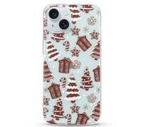 LCHULLE for Christmas Case iPhone 14 Plus,Cute Xmas Tree Snowflake Pattern Clear Soft Case for Women Men Kids,Transparent Silicone Shockproof Bumper Cover for iPhone 14 Plus 6.7",Brown Xmas Tree