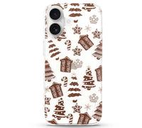 LCHULLE for Christmas Case iPhone 16 Plus,Cute Xmas Tree Snowflake Pattern Clear Soft Case for Women Men Kids,Transparent Silicone Shockproof Bumper Cover for iPhone 16 Plus 6.7",Brown Xmas Tree