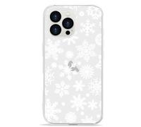 LCHULLE for iPhone 16 Pro Max Case Cute Christmas Transparent Clear Xmas Pattern Soft Phone Case for Women Men Kids,Xmas Gift Silicone Shockproof Bumper Cover for iPhone 16 Pro Max 6.9",Snowflake