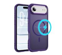 LCHULLE Magnetic Case for iPhone Air,Compatible with Magsafe Translucent Matte Back Silicone Bumper Cover,Military Grade Protection Shockproof Slim Phone Case for iPhone 17 Air 6.5",Dark Purple