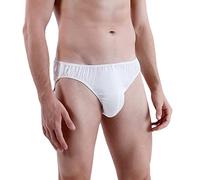 LCHYG (2 Pcs) Men's Silk Underwear Breathable Satin Boxer Briefs Cool Breathable Panties,White,L