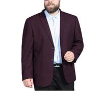 LCHYG Men's Plus Size Blazer Two Button Business Suit Jacket Wedding Stylish Dress,Dark red,8XL