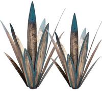 LCJECV Metal Agave Plants, 2 Pack Big Tequila Rustic Sculpture, Rustic Metal Agave Plants Lawn Ornaments, for Yard Stakes, Garden Figurines, Outdoor Patio (2 PCS Colorful)