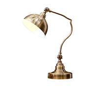 LCJQ bedroom lamp American retro lamp bedroom bedside European living room lamp antique copper color， iron, bedside lamp study reading lamp, irradiation angle can be adjusted (button switch) Adjusted