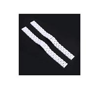LCJQ Watch strap 14mm 16mm 18mm White Ceramic Watchband，Watchstrap Bracelet with Stainless Steel Buckle for Women Men Watch bands replacement