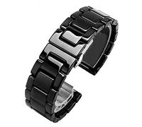 LCJQ Watch Straps Ceramic Watchband 14 15 16 17 18 19 20 21 22mm Black White Watch Strap for Men and Women Bracelet Replacement Strap (Color : Black A)