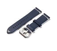 LCJQ Watch Straps Vintage Casual Genuine Leather Watch Straps Grilled Design Male Watch Band Watch Accessories 18mm 20mm 22mm 24mm Watchbands Replacement Strap (Color : Blue)