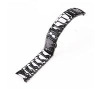 LCJQ Watch Straps Watch Strap Men and Women Black and White 22mm 24mm Ceramic Watch Strap Bracelet Band Belt Replacement Strap (Color : Black)