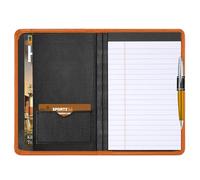 Lcjtop Padfolio/Portfolio Binder, Mini Padfolio Portfolio Binder 5 x 8 Legal Writing Pad, A5 Document Organizer Folder for Men Women, Orange