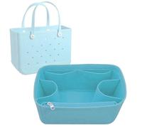 Lckaey Beach Bag Accessories Large Organizer Storage for Bogg Bag with divider, cooler insert - Light Blue
