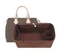 Lckaey Organizer Insert, Brown, Handbag Insert, CADDY, Felt, Rectangular, 6 Compartments, Lightweight, Portable, 5.5" x 5.5" x 5.5"