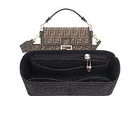 Lckaey purse organizer for baguette bag insert felt organizer 2090Black -M