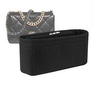 Lckaey Purse Organizer Insert for Chanel 19 Small bag with Side Zipper Pocket Handbag Chanel Maxi Flip bag Organizer Y002black-S