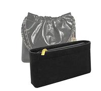 Lckaey Purse Organizer Insert for Chanel bag organizer insert reissue handbag with Side Zipper Pocket 2001black- M