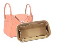 Lckaey Purse Organizer Insert for lindy 26 inner bag insert 2037beige-S