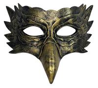 lckellong Halloween Crow Mask Bird Mask Eagle Masks Raven Cosplay Masquerade Masks for Adults Mardi Gras Day Party Supplies-Gold