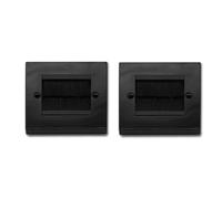 Lckiioy 2Pcs Flush Brush Wall Plate Brush Single 1 Gang Wall Outlet Cable Entry Plate Tidy Mount Face Plate Wall Plate Black Easy Install