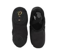 LCKKJHG Ballet Shoes Women's Girls Ballet Shoes Flats Stretch Canvas Split Soft Sole Elastic Fabric(Black,30)
