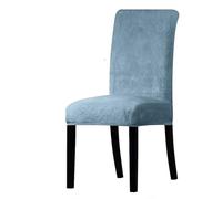 LCKKJHG Chair Cover 1/2/4/6 Pieces Real Velvet Fabric Soft Chair Cover Luxurious Office Seat Cases Tretch Covers For Dining Room Hotel(Light Blue 09,2 Pieces)