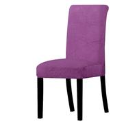 LCKKJHG Chair Cover 1/2/4/6 Pieces Real Velvet Fabric Soft Chair Cover Luxurious Office Seat Cases Tretch Covers For Dining Room Hotel(Purple 18,6 Pieces)