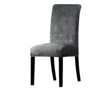 LCKKJHG Chair Cover 1/2/4/6 Pieces Real Velvet Fabric Soft Chair Cover Luxurious Office Seat Cases Tretch Covers For Dining Room Hotel(Charcoal 08,2 Pieces)