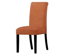 LCKKJHG Chair Cover 1/2/4/6 Pieces Real Velvet Fabric Soft Chair Cover Luxurious Office Seat Cases Tretch Covers For Dining Room Hotel(Orange 19,2 Pieces)