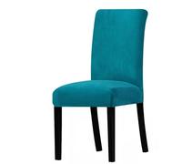 LCKKJHG Chair Cover 1/2/4/6 Pieces Real Velvet Fabric Soft Chair Cover Luxurious Office Seat Cases Tretch Covers For Dining Room Hotel(Peacock 11,2 Pieces)