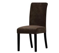 LCKKJHG Chair Cover 1/2/4/6 Pieces Real Velvet Fabric Soft Chair Cover Luxurious Office Seat Cases Tretch Covers For Dining Room Hotel(Coffee 06,6 Pieces)