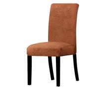 LCKKJHG Chair Cover 1/2/4/6 Pieces Real Velvet Fabric Soft Chair Cover Luxurious Office Seat Cases Tretch Covers For Dining Room Hotel(Brown 14,1 Piece)