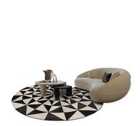 LCKKJHG Circular Rug Fluffy Soft Living Room Decoration Carpet For Bedroom Large Area Lounge Home Study Thicken Plush Mat for Bedroom(G,Diameter 200cm)