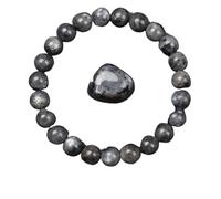 LCKKJHG Crystal Bracelet Golden Obsidian Stone Beads Bracelet Men Women Golden Light Rainbow Obsidian Raw Stone Round Bead Energy Jewelry(21cm,6MM BEADS_16 LABRADORITE)