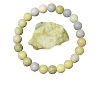 LCKKJHG Crystal Bracelet Golden Obsidian Stone Beads Bracelet Men Women Golden Light Rainbow Obsidian Raw Stone Round Bead Energy Jewelry(19cm,6MM BEADS_20 LEMON STONE)