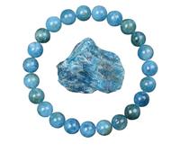 LCKKJHG Crystal Bracelet Golden Obsidian Stone Beads Bracelet Men Women Golden Light Rainbow Obsidian Raw Stone Round Bead Energy Jewelry(19cm,6MM BEADS_37 BLUE APATITE)
