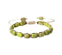 LCKKJHG Crystal Bracelet Stone Beaded Bracelet Handmade Braided String Bangles Friendship Jewelry Gift Vintage Design Strand Bracelets(Green)