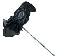 LCKKJHG Feather Mask Masquerade Mask Handheld Side Flower Translucent Feather Lily Flat Head Lace(Black)