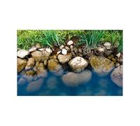LCKKJHG Fish Tank Background 3D Effect River Rock Aquarium Background Poster Self Adhesive Fish Tank Wallpaper(41x61cm)