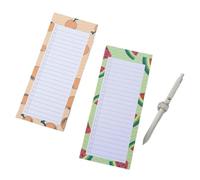 LCKKJHG Fridge Notepad Magnetic 2pcs With 1pc Pen Holder - Watermelon & Peach Pattern, Strong Magnet Back For Refrigerator