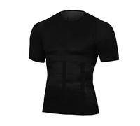 LCKKJHG Mens Shapewear Men Body Toning T-Shirt Gynecomastia Shirts Posture Corrector Undershirt Belly Slimming Corrective Underwear(Black,3XL)